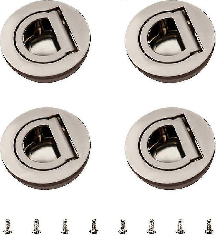 Tatami Set Of 4 Round Invisible S With Builtin Pull Ring For Cabinet Door, Cabinet And Er (brushed Cyan)