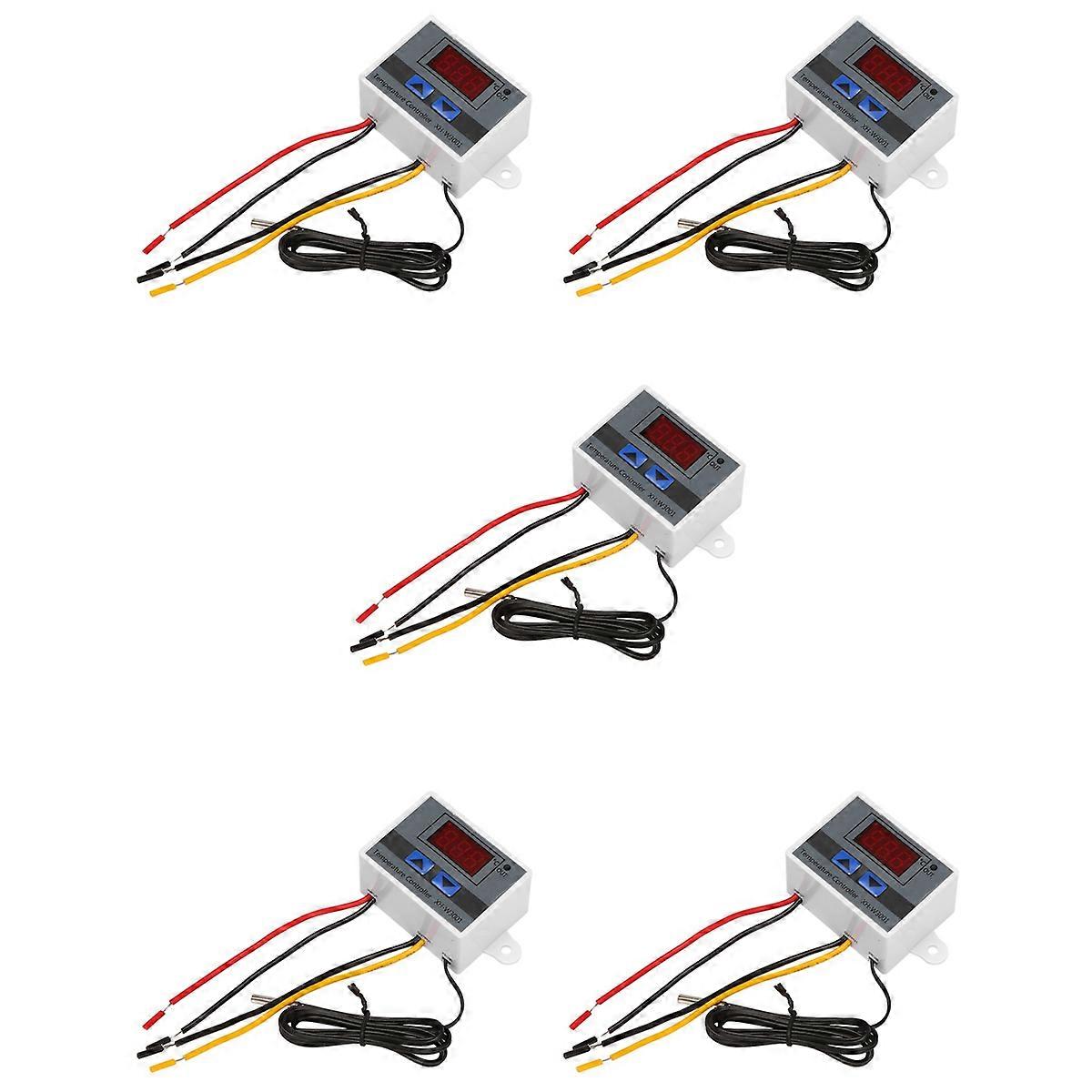 5X 220V Digital LED Temperature Controller 10A Thermostat Control with Switch Digital Display Incuba