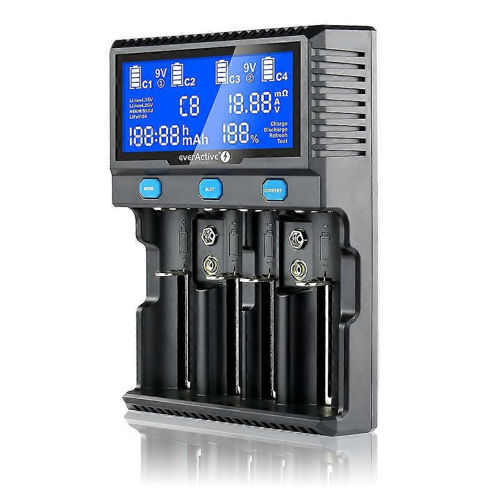 Oplader til cylindriske Li-ion- og Ni-mh-batterier Everactive Uc-4200