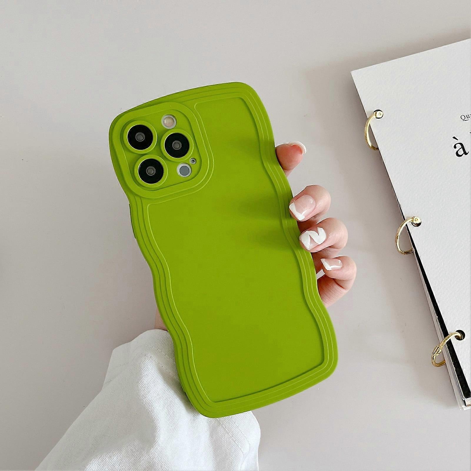 Washranp Phone Case Wave Frame Solid Color Anti-Shock Full Coverage Compatible with iPhone 14/14 Pro/14 Max/14 Pro Max