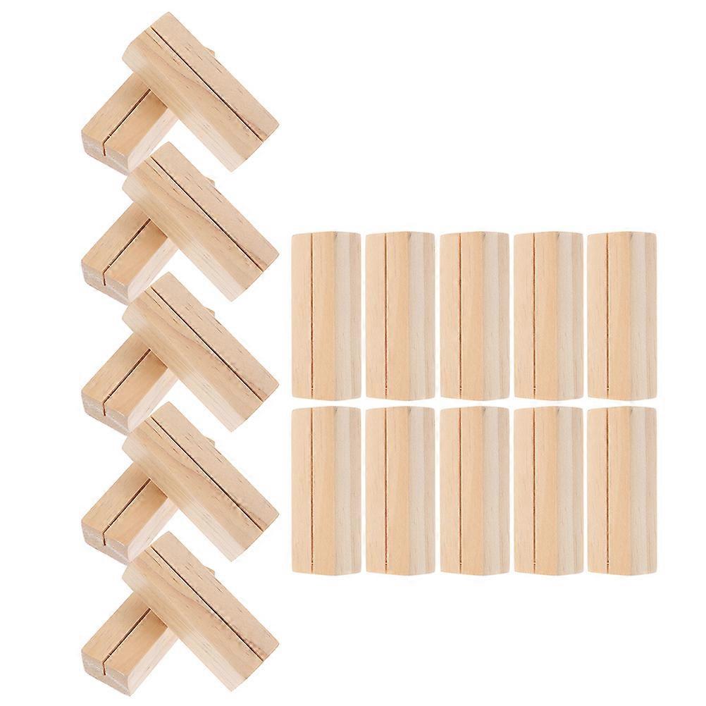 Note Clip Holders Wood Card Stand for Memo and Photo Display 40Pcs