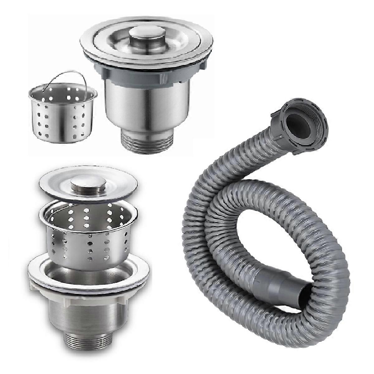 Drain Plug Basket Strainer Stainless Steel Sink Plug Kit Hair Salon Shampoo Sink Drain Plug Kit Quic