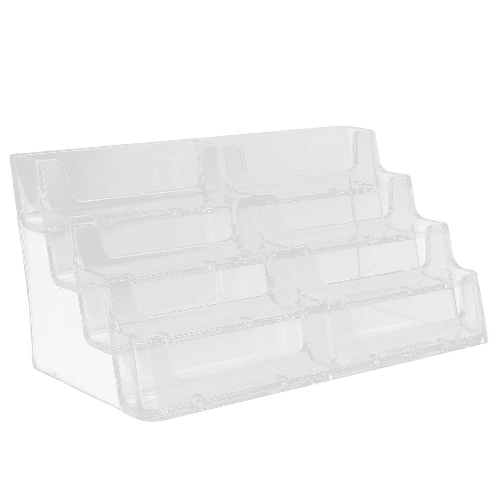 Acrylic Business Card Holder Multi Layer Stand for Desk 5Pcs Transparent
