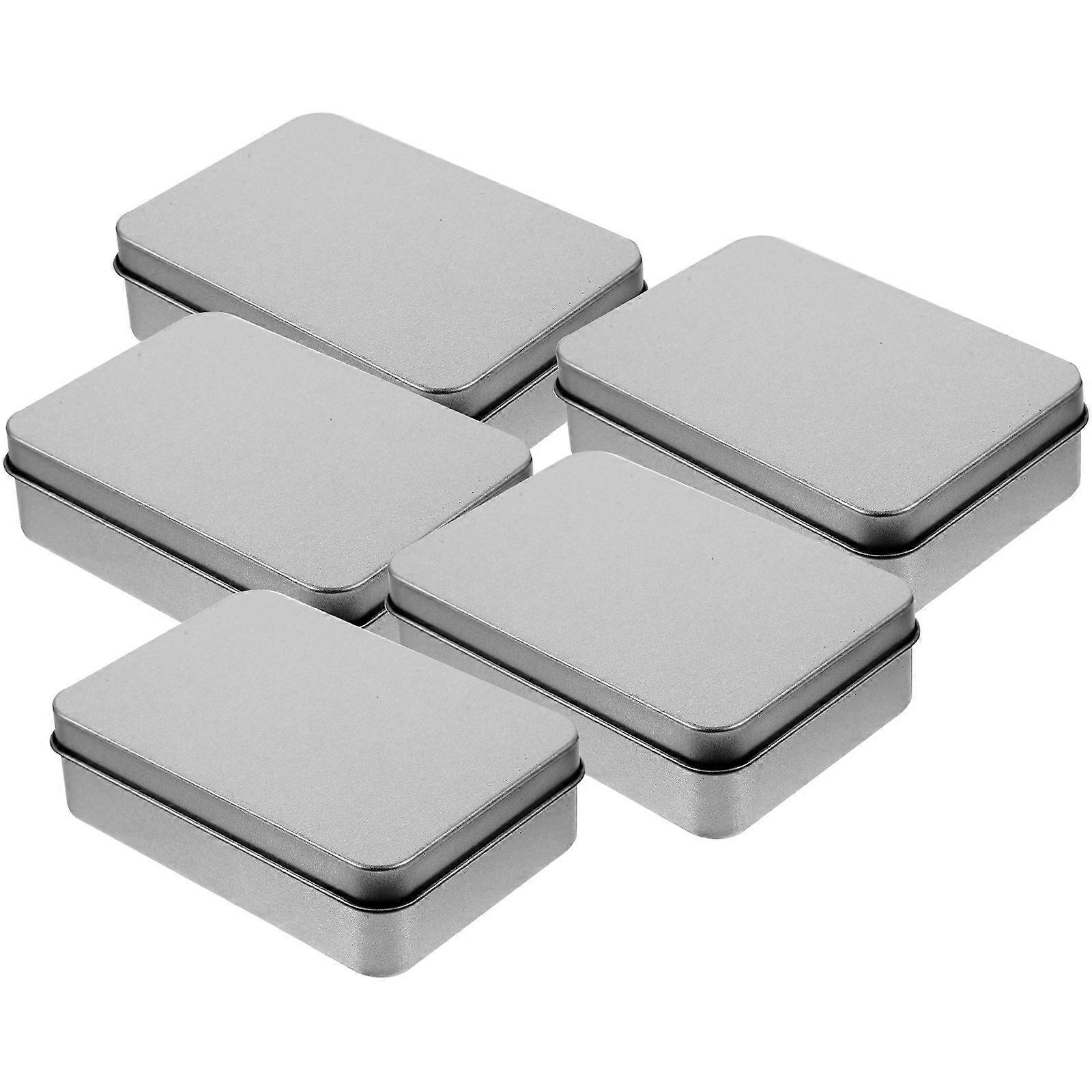 10Pcs Tinplate Storage Box for Gift Storage Silver Rectangular Candy Tins