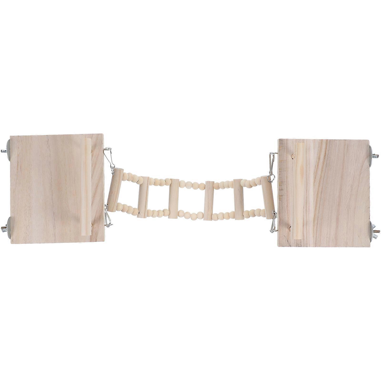 Wooden Bird Stand Platform For Parrots Indoor Entertainment Ladder 2 Sets