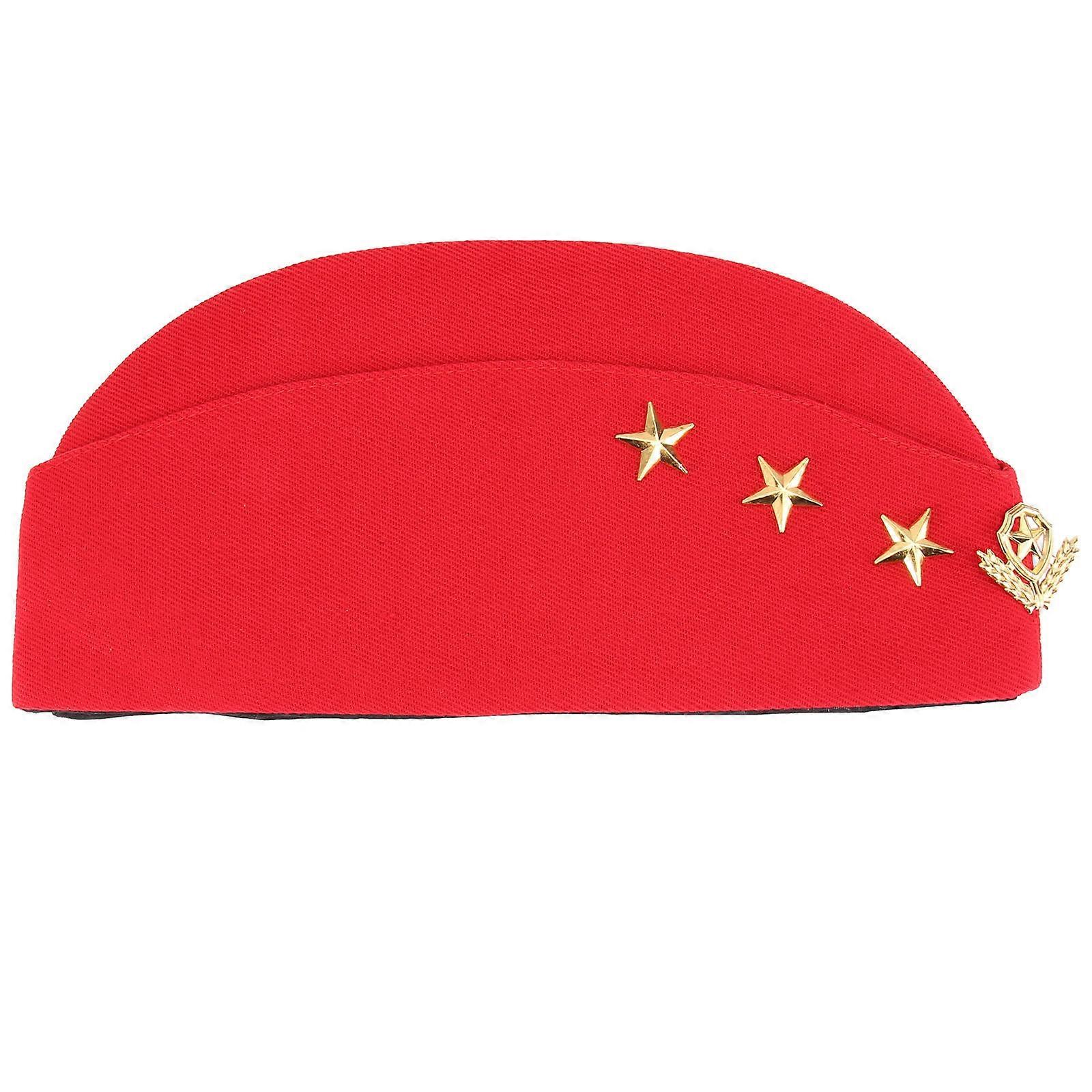 Sailor Dance Hat Canvas Berets for Wearing 3Pcs Red Dance Show
