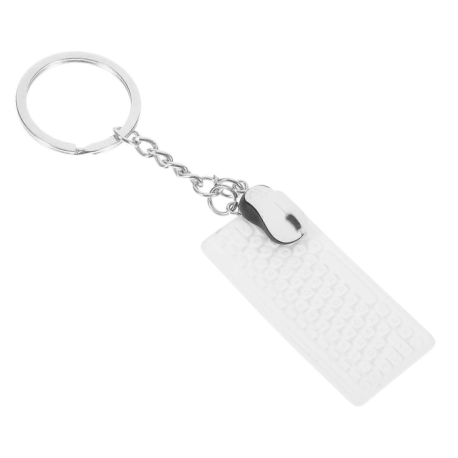 Backpack Keychain Mini Keyboard and Mouse for Decoration 4Pcs Set