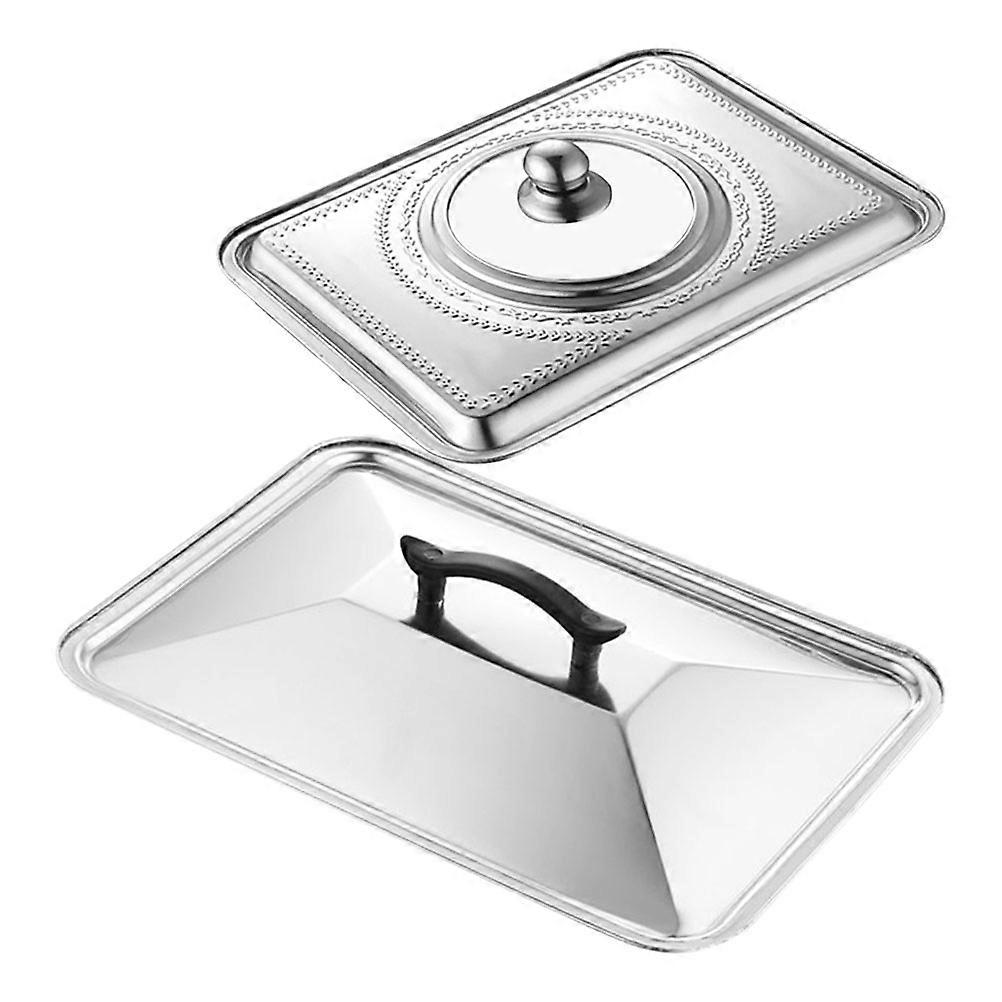 Stainless Steel Rectangular Pot Lid for Kitchen Use 4Pcs Set