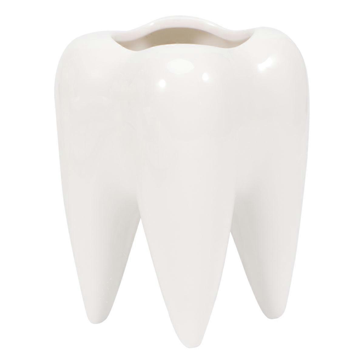 Ceramic Flower Holder Tooth Shape for Plant Potted Holder 2Pcs