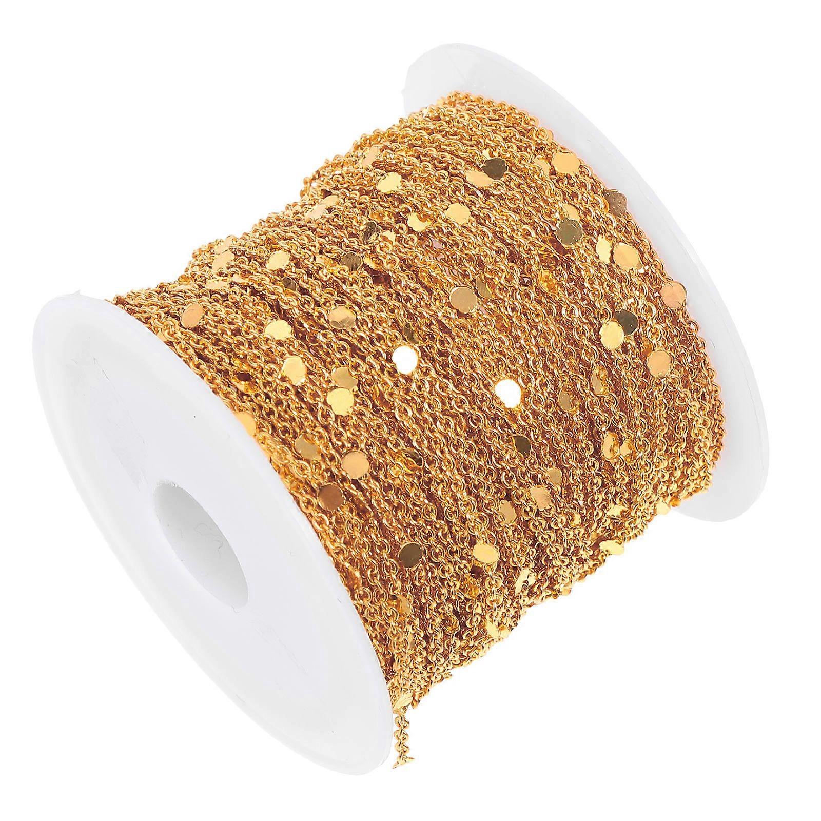 Golden Copper Chains for DIY Necklaces with 1 Roll Bracelet Necklace Chain