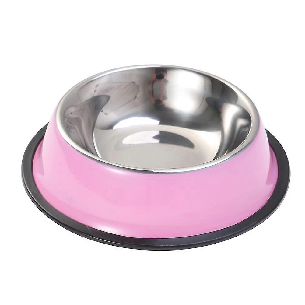Pink Stainless Steel Dog Bowl for Pet Feeding 3Pcs Durable Set