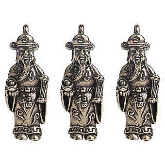 Golden Brass DIY God of Wealth Pendants for Keychain Craft 9Pcs