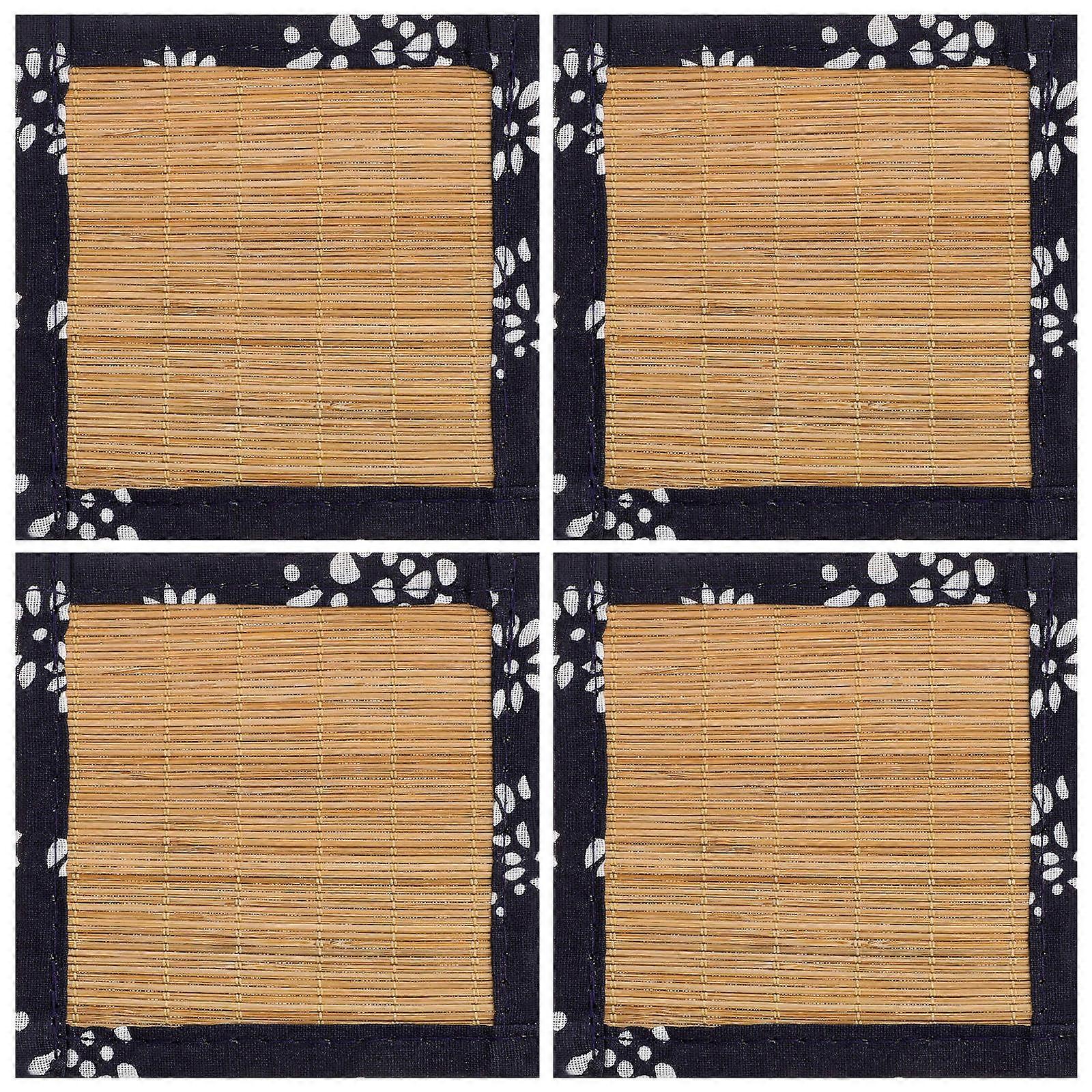 Bamboo Coasters 20Pcs Square Heat Insulation Table Decorations Home Kitchen Style