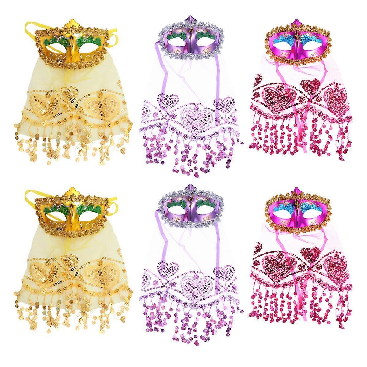 Party Veil Cosplay Mask for Decoration Use 12Pcs Assorted Colors Set