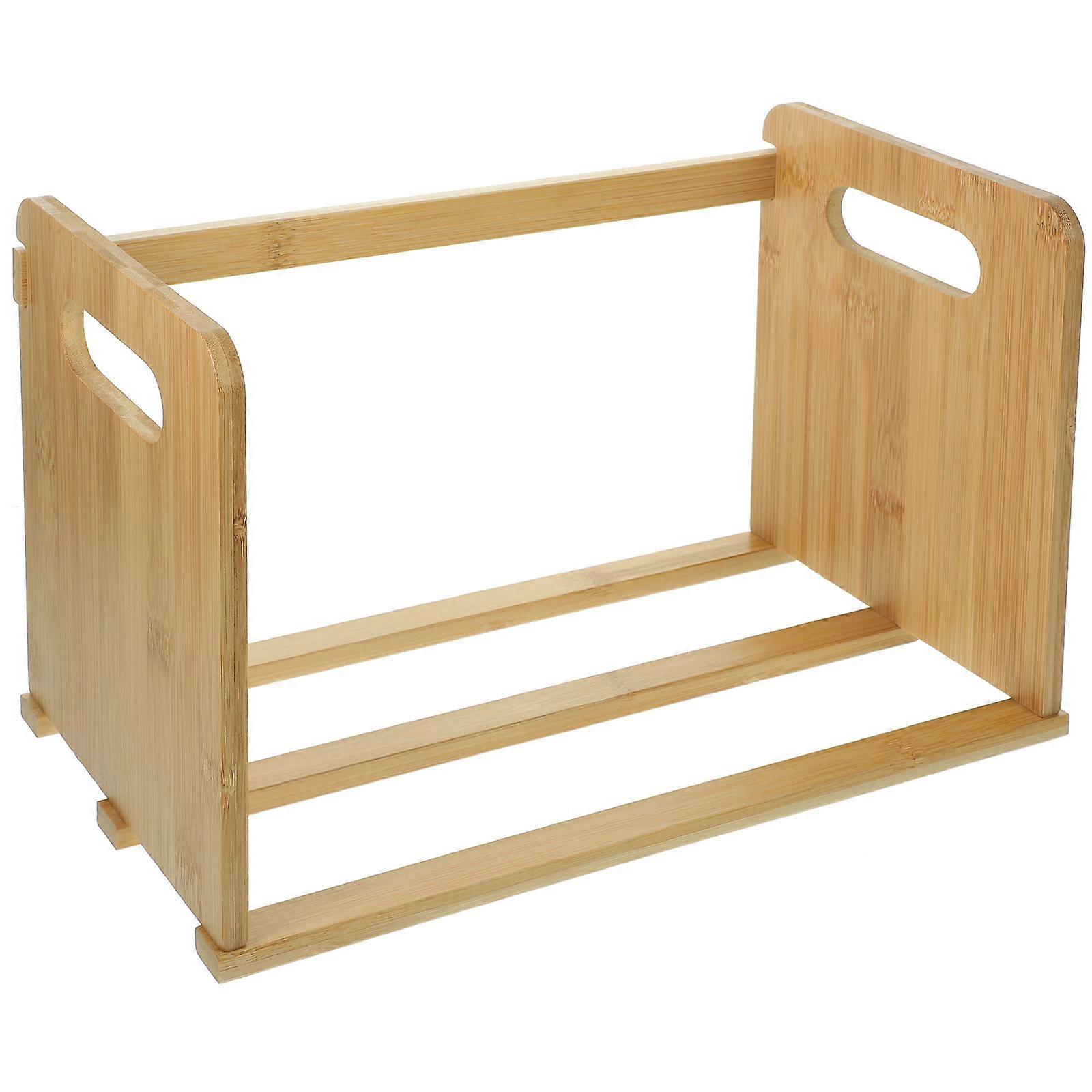 Sturdy Desktop Wooden Book Shelf for Storage Vinyl Record Display