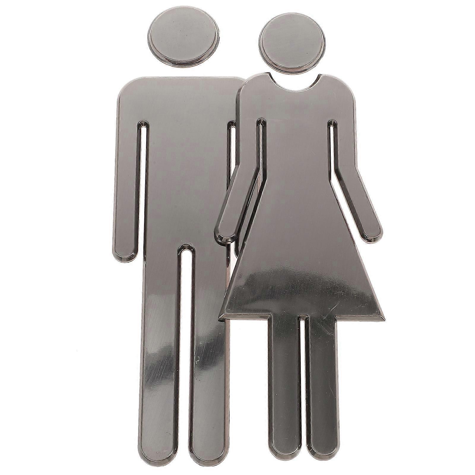 Restroom Identification Signs for 1Pair Bathroom Use