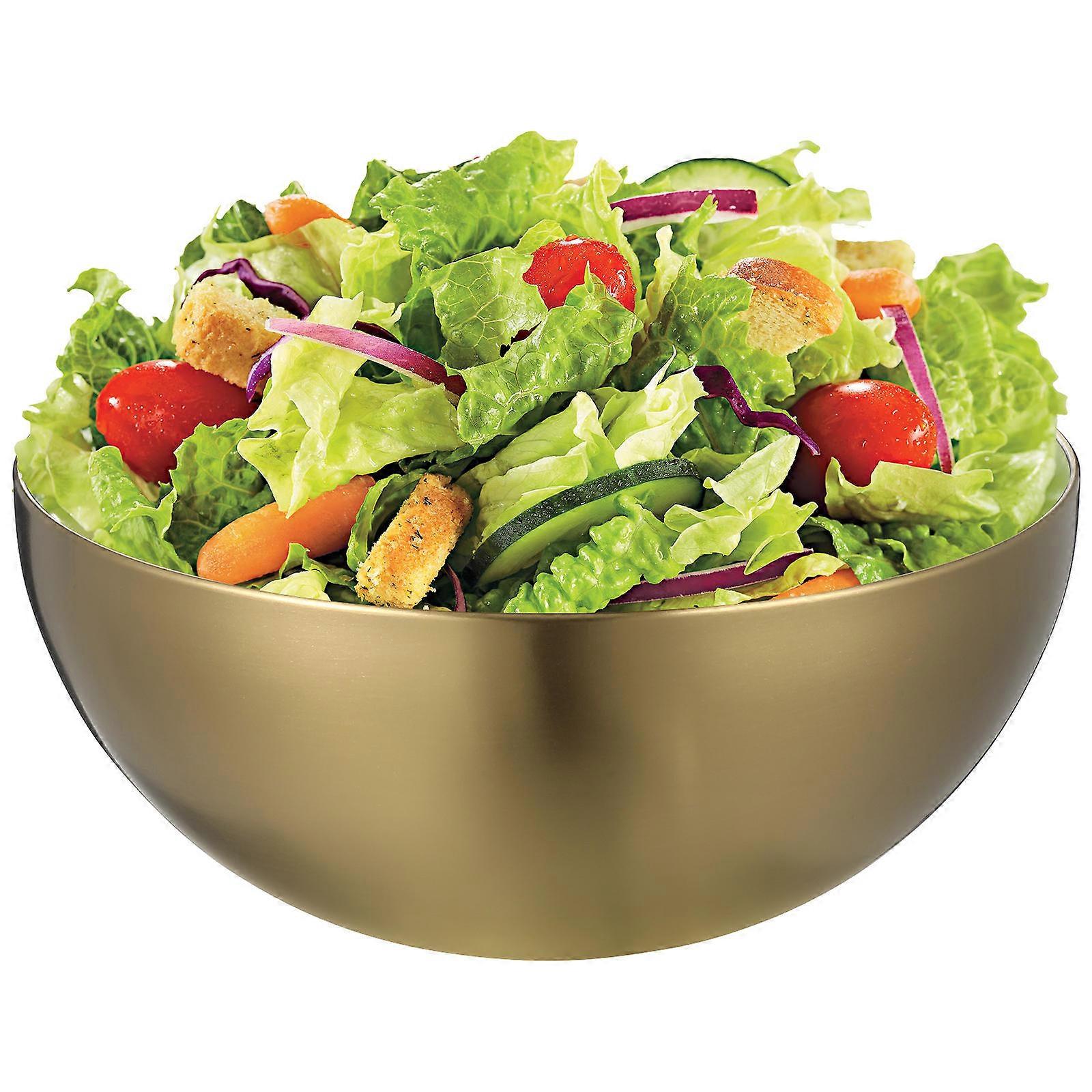Golden Stainless Steel Salad Bowl for Multi-Function Serving 3Pcs