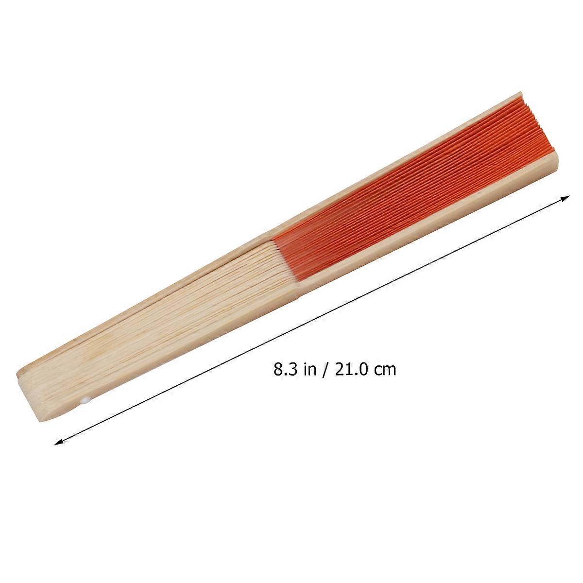 Folding Fan Handheld Prop Daily Use Assorted Color Bamboo Wood for Decoration 10Pcs