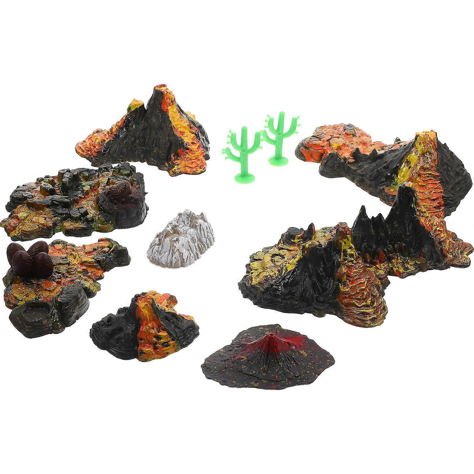 Volcanic Eruption Model Sand Table Volcano Landscape Decoration 50Pcs Set