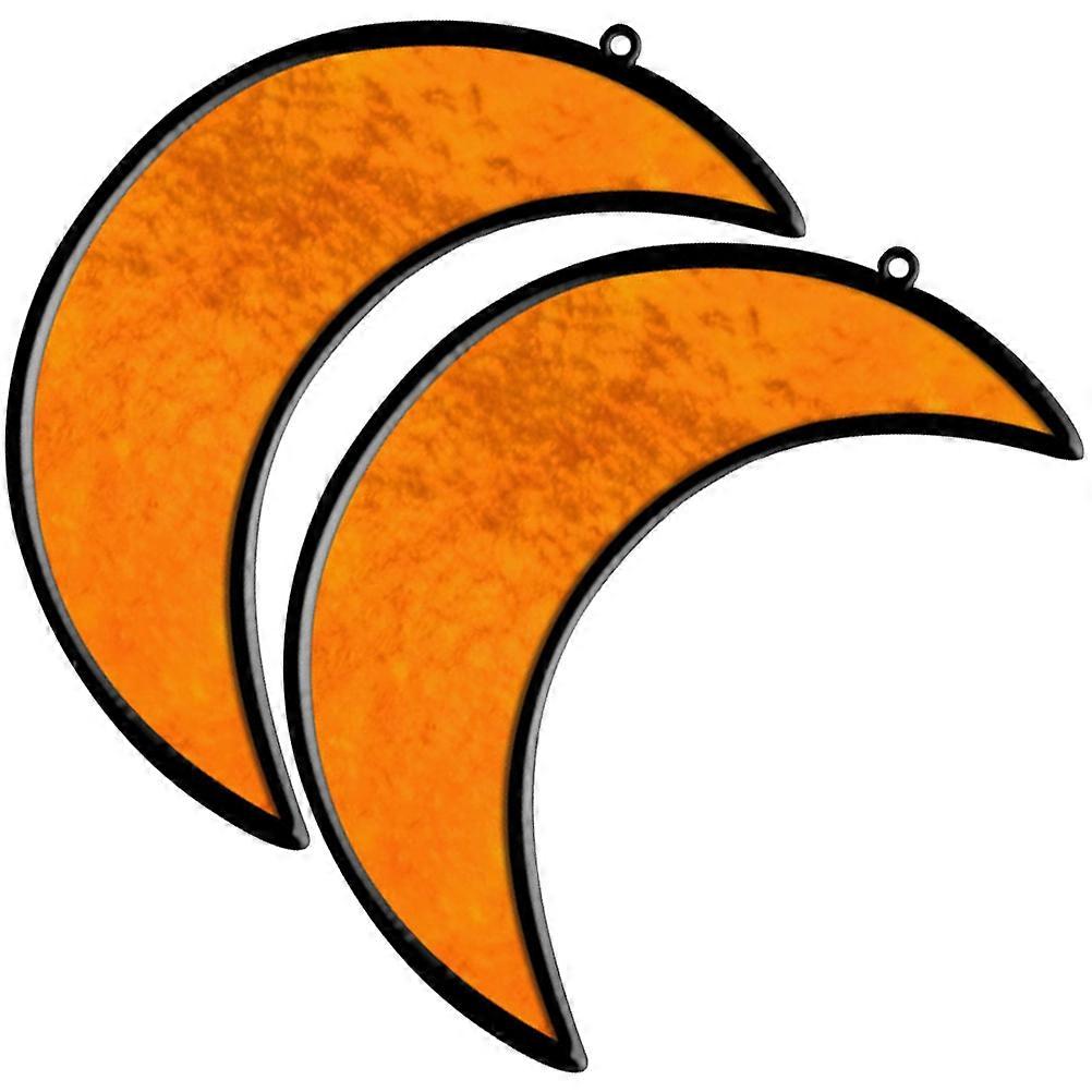 Acrylic Window Hanging Moon Panel for Decoration 6Pcs Chocolate Color