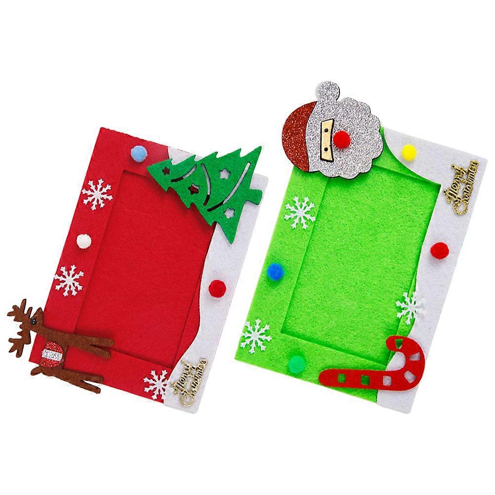 Assorted Color Christmas Felt Photo Frames for Holiday 2Pcs Set