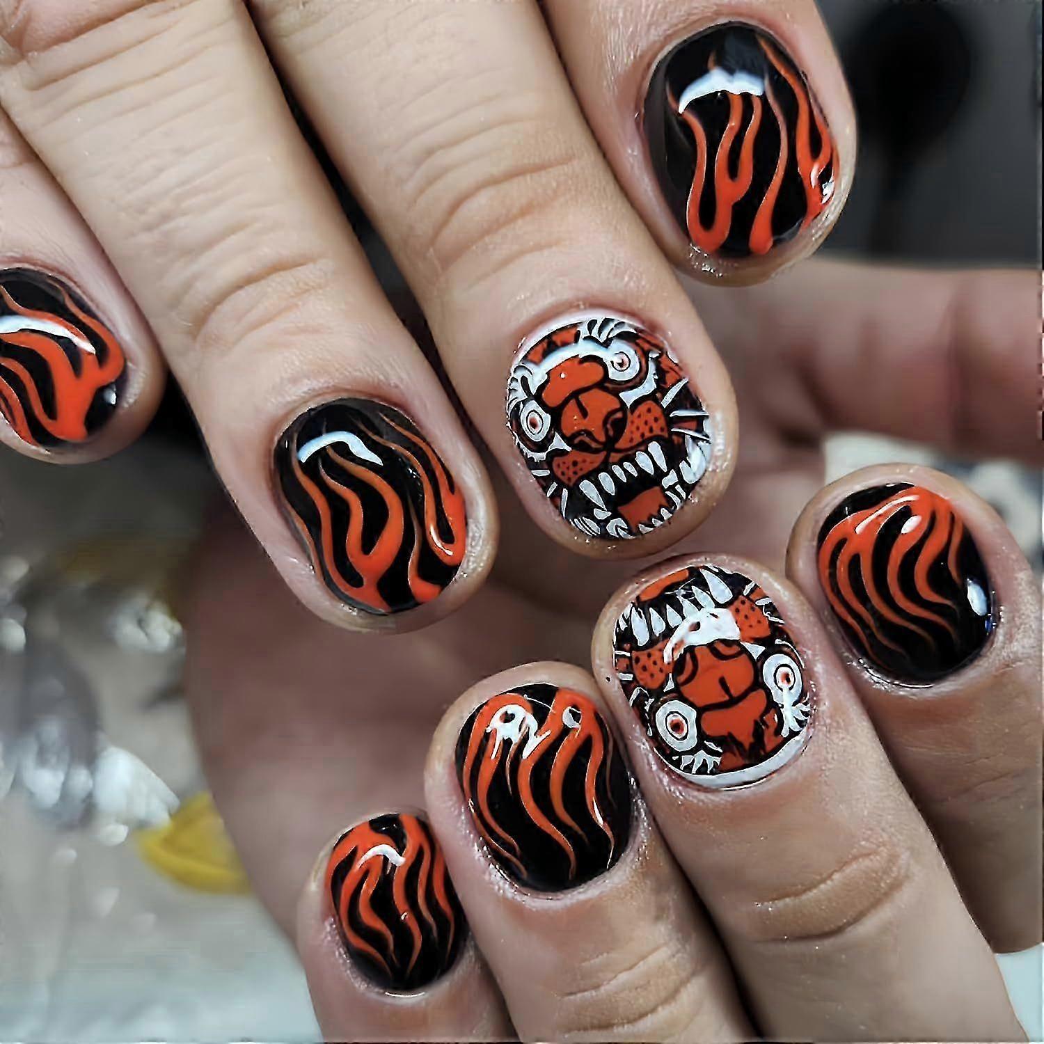 Press on Nails Square Short Length Glossy Full Cover Acrylic Square Shaped False