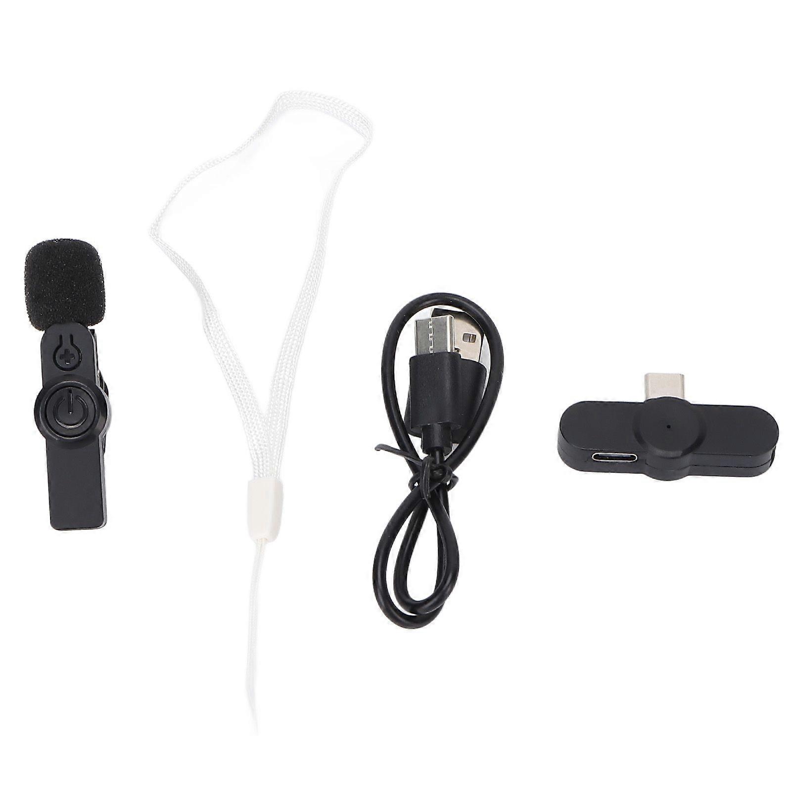 Wireless Lavalier Microphone Professional Noise Reduction Mini Lapel Microphone for Mobile Phone PC Tablets