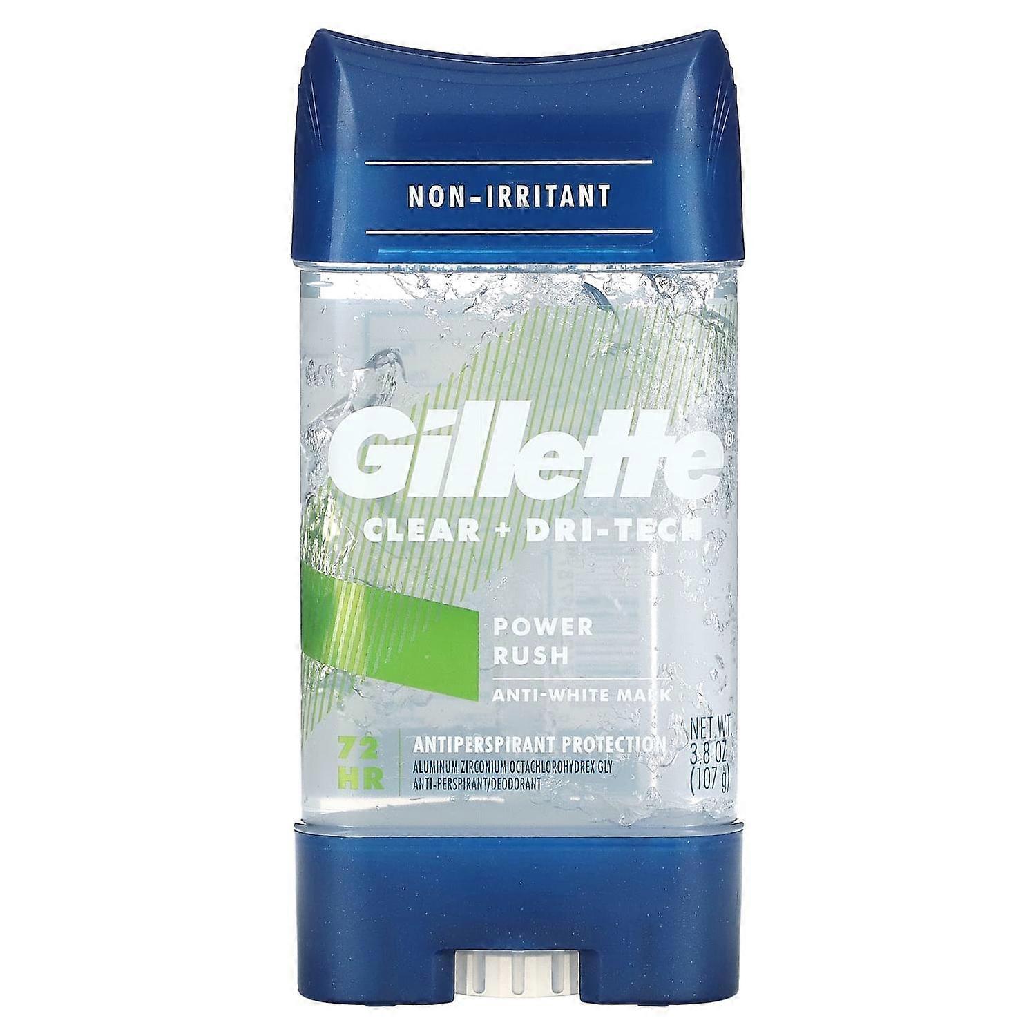 Gillette, Clear + Dri-Tech, Antiperspirant & Deodorant, Power Rush, 3.8 oz (107 g)