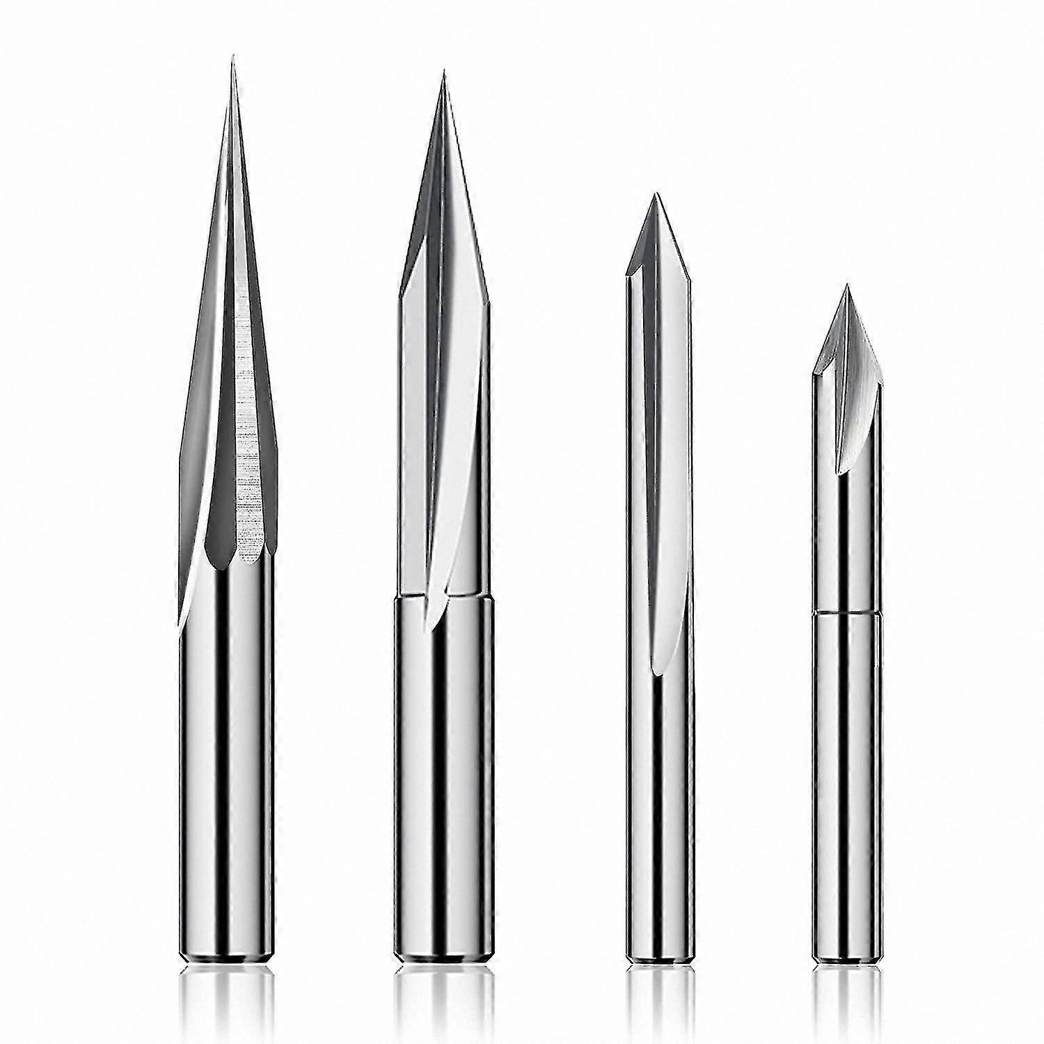 Woodworking Router Bits Set, 1/4 Shank, 6mm & 4mm Engraving Tools, V-Groove Cutter, Tungsten Steel Material for Carving Projects