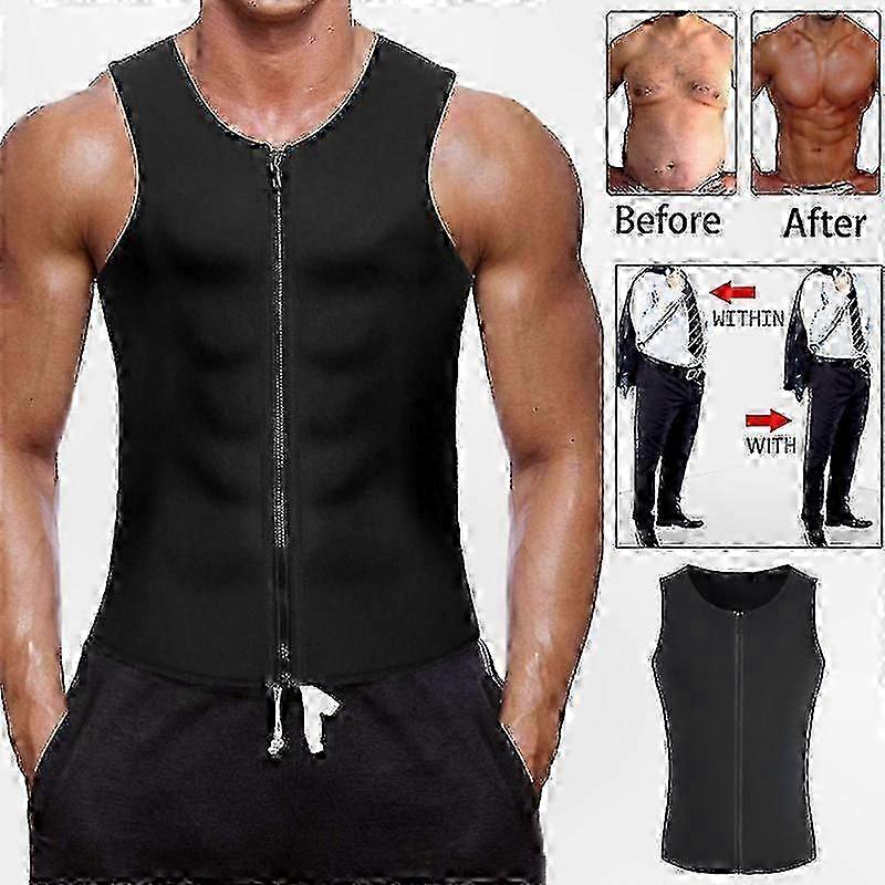 Men's Compression Undershirt for Chest and Abdomen Slimming Support Gynecomastia Waist Trimmer Polyester Sweat Vest