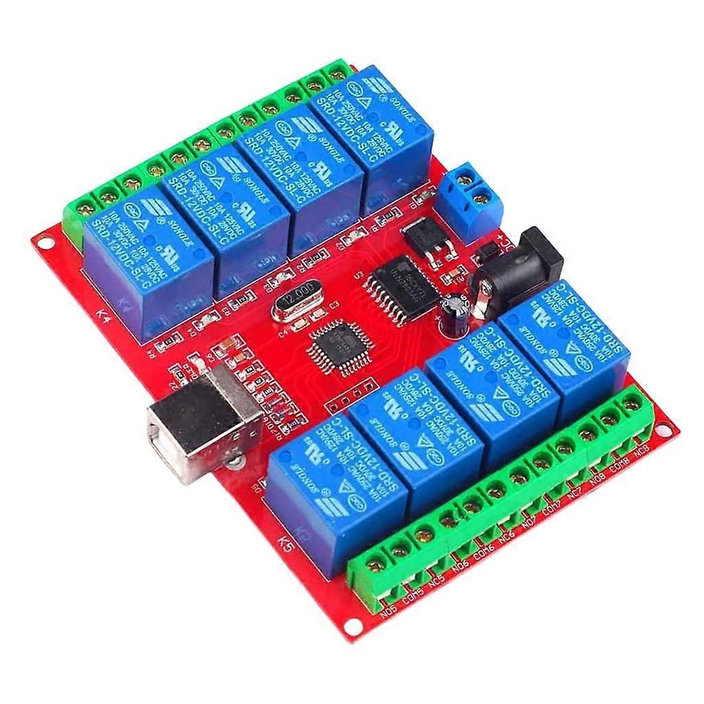 12V 8 Channel USB Relays Module OptoIsolated USB Relay Board 12V DC Compatible With Intelligent Switches