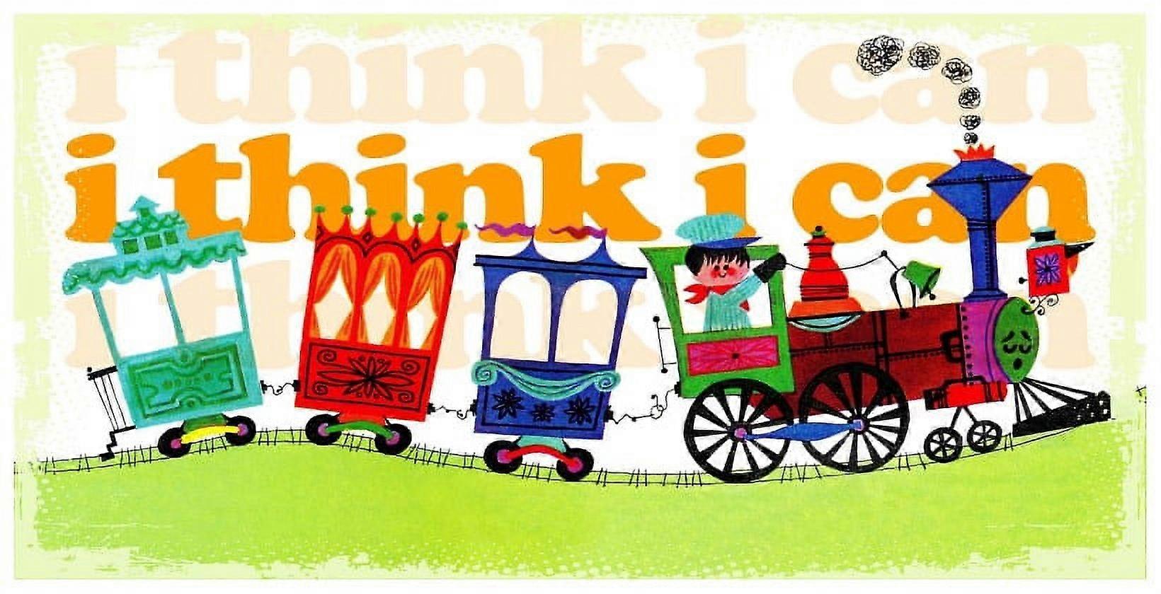 Mh-Kidcur-66-C-24 12" X 24" "I Think I Can" Giclee Art Print On Stretched-green-canvas-yezhibbb608