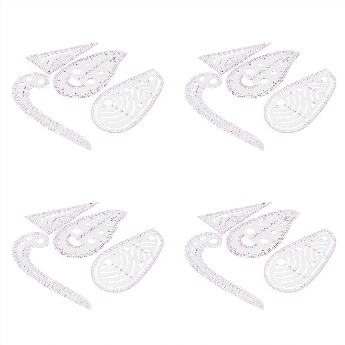 Sewing Ruler Set (4 Pcs) -Metric Ruler Measure Template Tools 4 Style