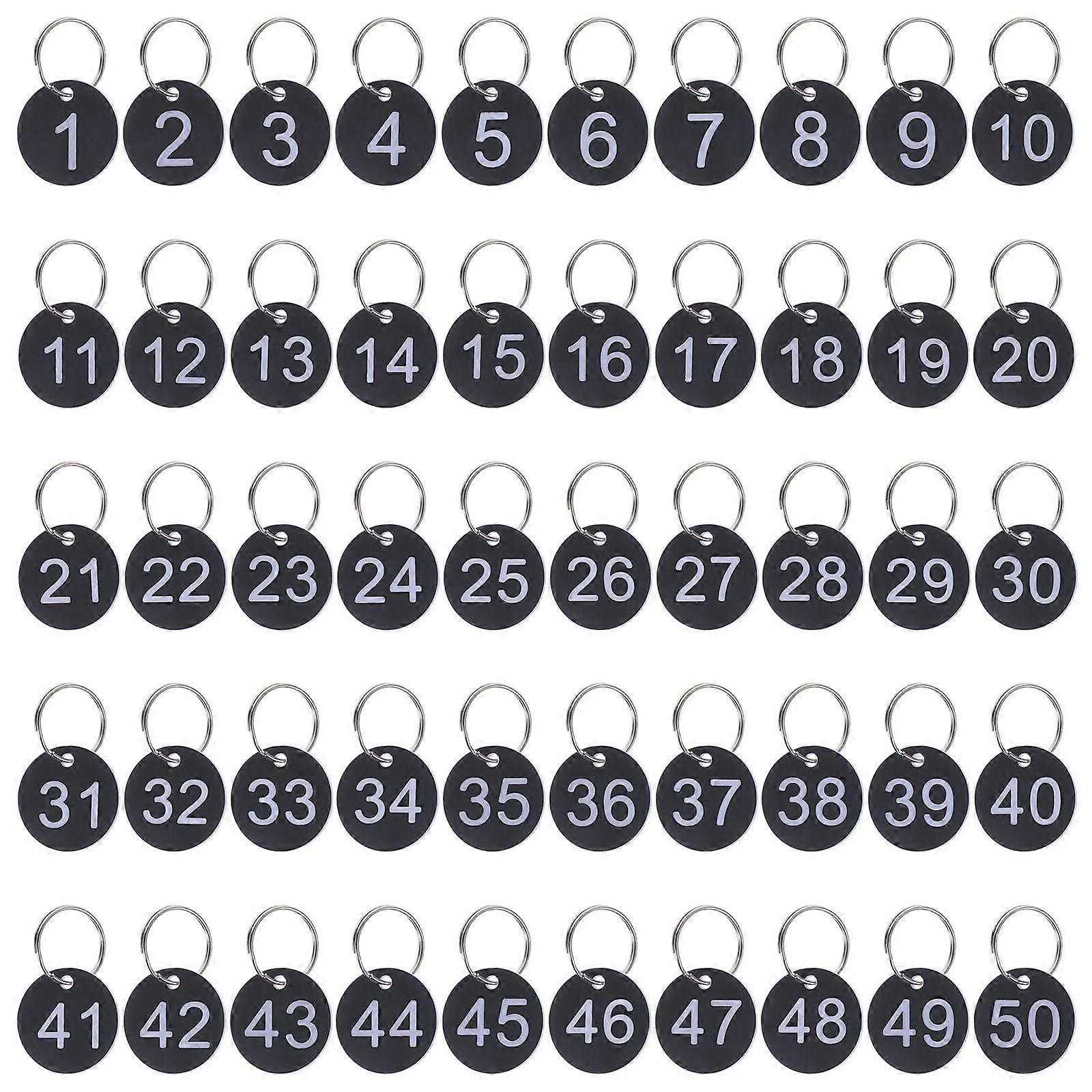 50 Sets Round Number Tags Acrylic Number Tags Portable Number Tags Hanging Number Tags with Rings