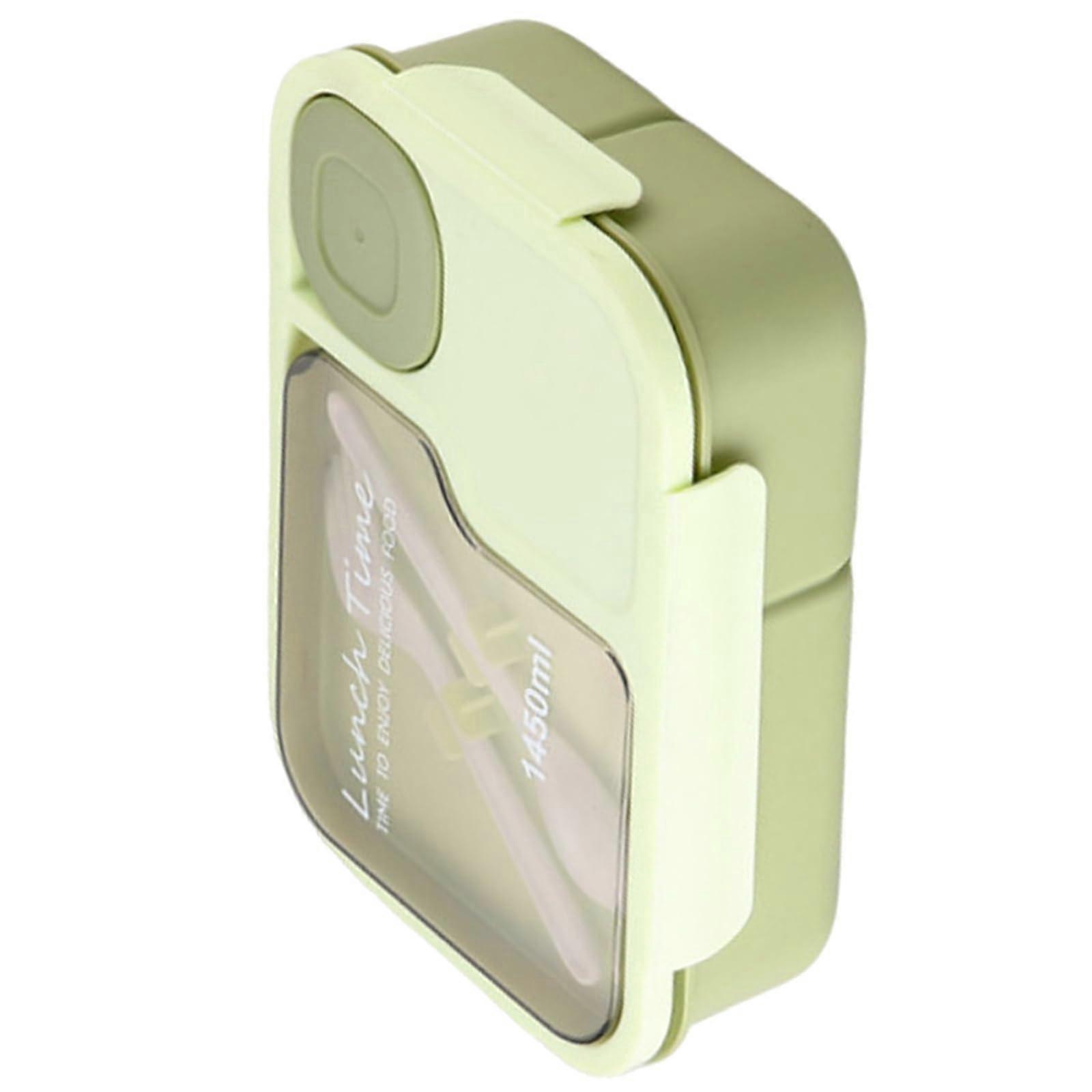 Multifunctional Meal Preparation Box LeakProof Food Storage With Compartments And Utensils For Work And Picnics Green