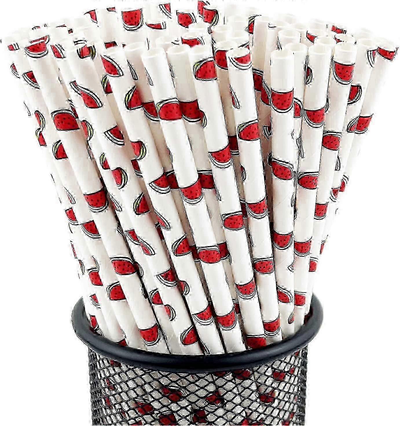 Disposable Drinking Fruit Paper Straws, Pack 100 Kiwi