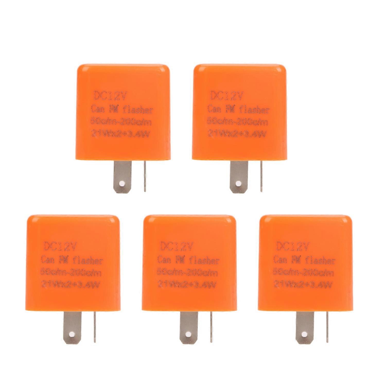 5pcs/set 12V 2 Pin Motorcycle Blinker Adjustable LED Flasher Relay Turn Signal Indicator