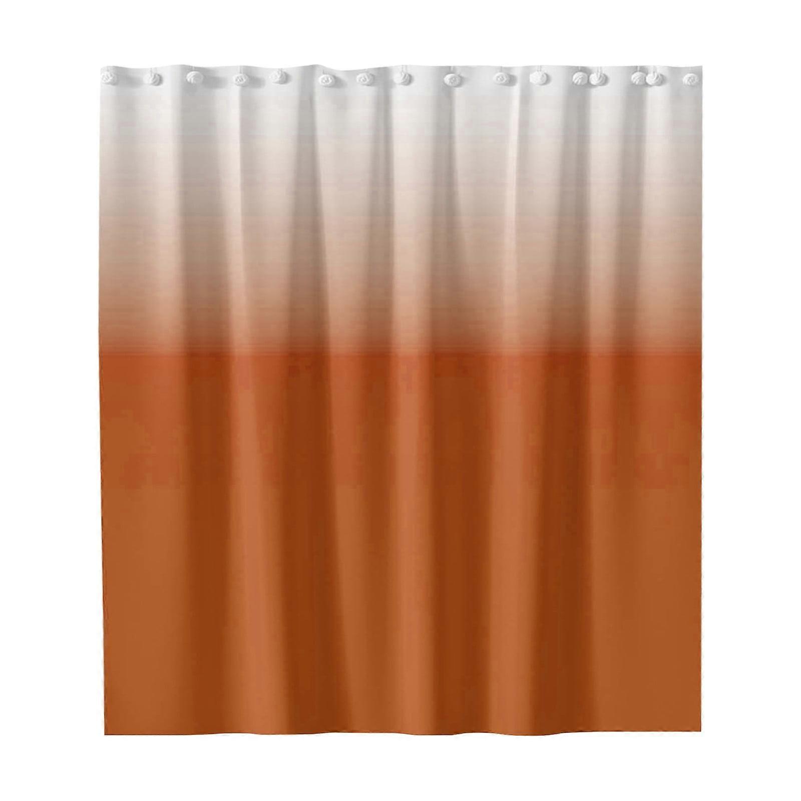 Plertrvy Orange Gradient Shower Curtain 180x180cm with Hooks - Fabric Bath Decor, Grey Water Gradual Design, 1 Panel
