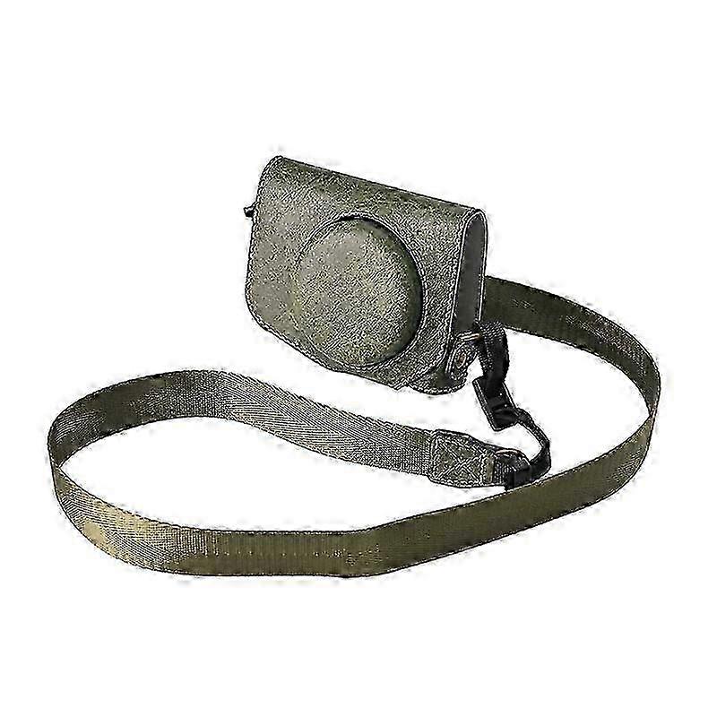 For Canon G7 X Mark II/ G7 X Mark III Litchi Textured PU Leather Camera Case with Shoulder Strap