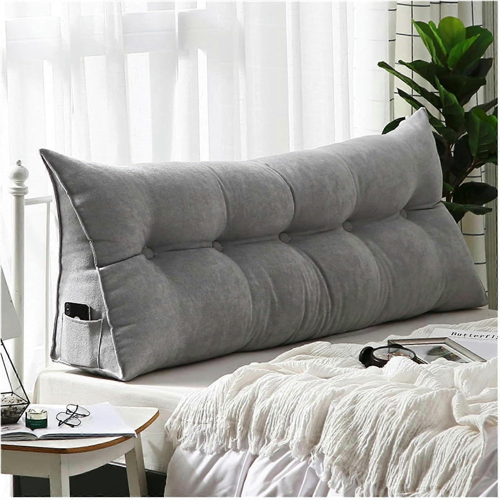 Large Wedge Pillows Twin Size Headboard Reading Pillow Triangular Rest Lumbar Back Support Cushion