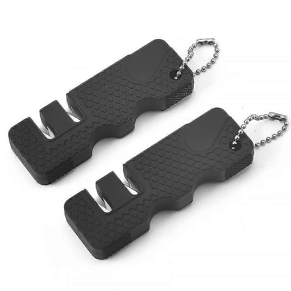 2 Pcs Pocket Knife Sharpener 2 Stages Manual Knife Sharpener Sharp Knife Sharpener For Straight And Serrated Knives