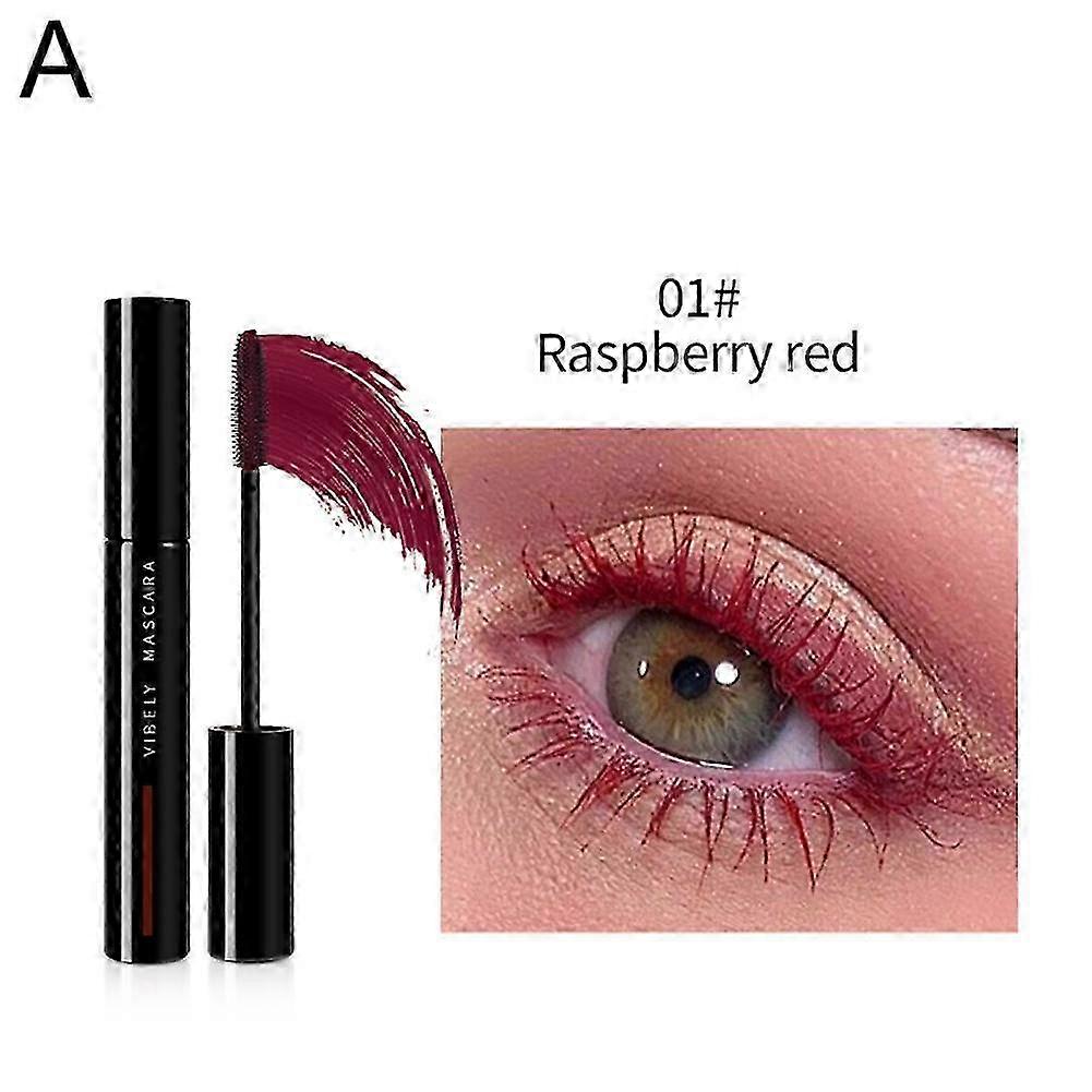 01# Raspberry Red (A)$ Colored Mascara for Volume, Extension, Curl, Colorful, and Easy-to-Remove Mascara