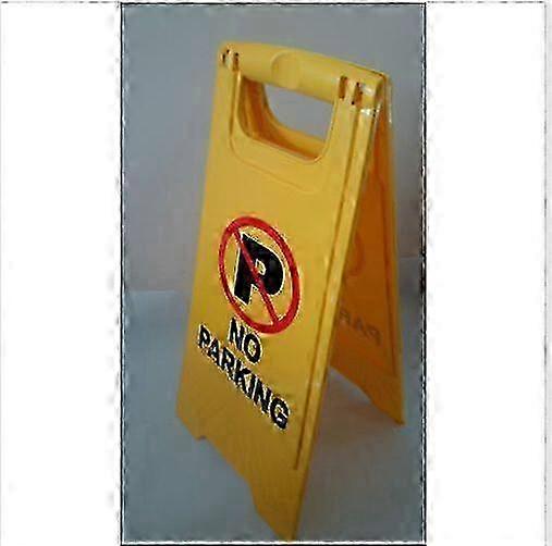 Caution No Parking Double Side Sign Warning Board Bright Yellow Plastic 24"