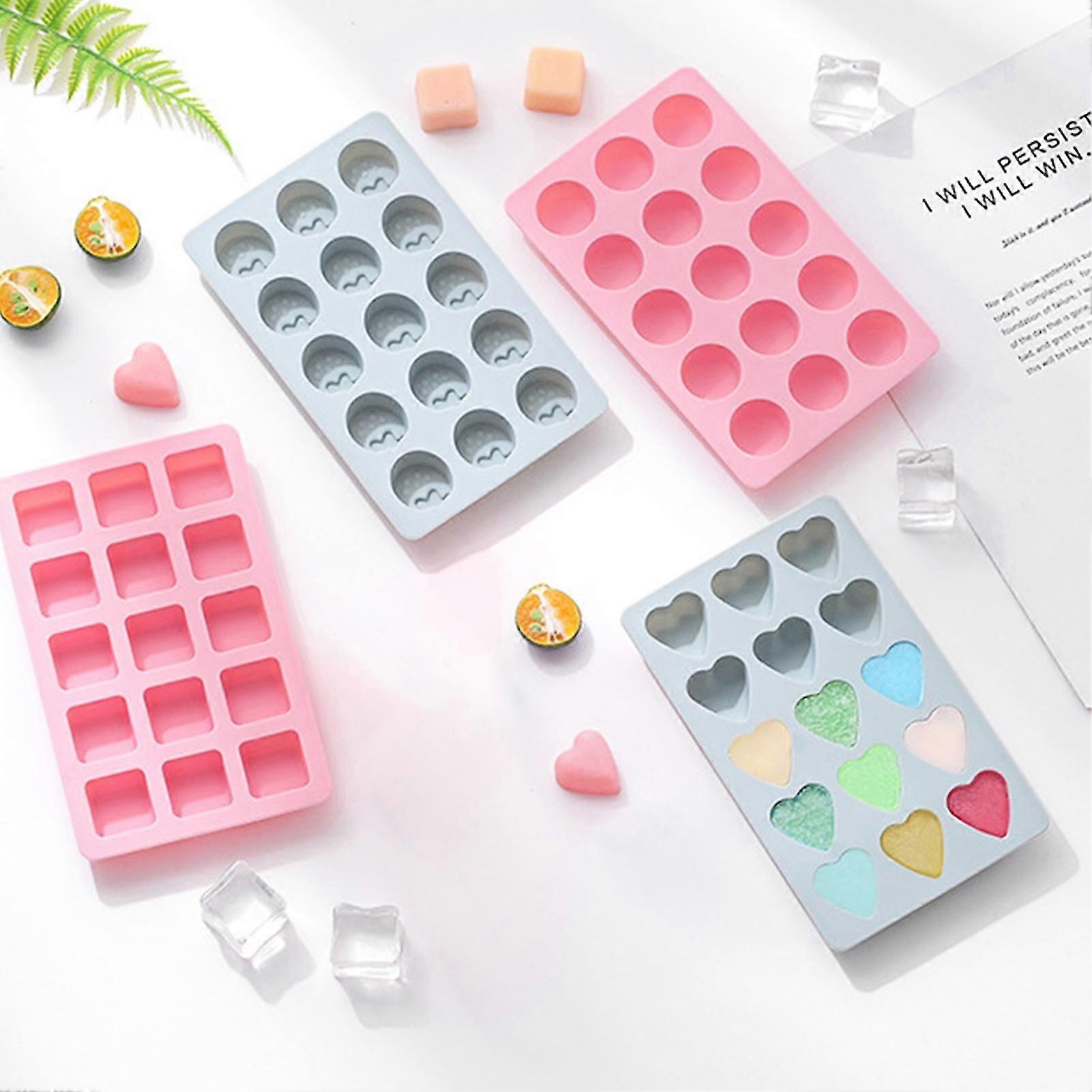 Stackable Silicone Ice Cube Trays with Easy Release for Cocktails and Bars