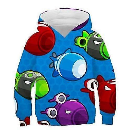 بنين وبنات سترة بلونز Td 6 لعبة موضوع بلوفر كم طويل الخريف والشتاء وصول جديد كامل طباعة هوديي طفل مع جيوب