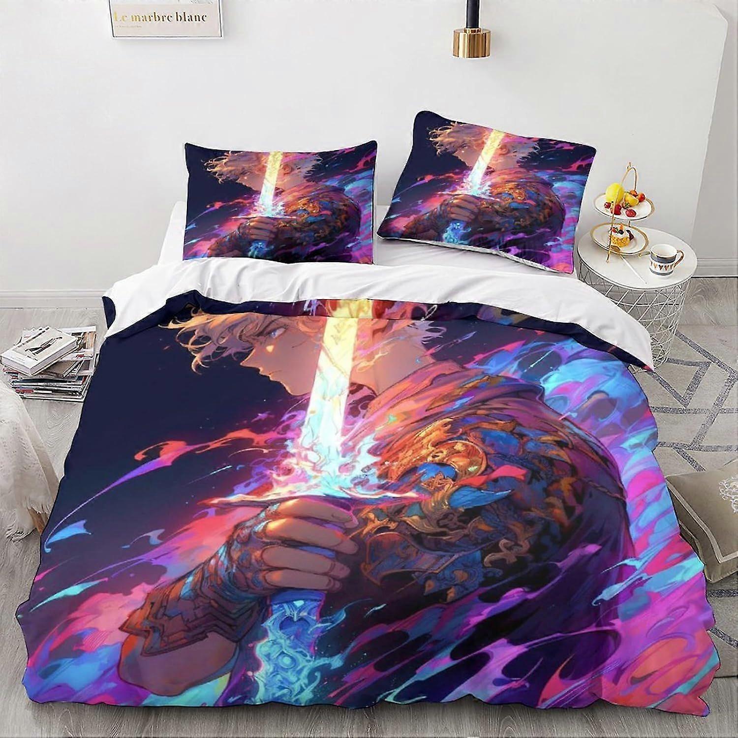 LikeEj الرسوم المتحركة والمانغاس غطاء لحاف مجموعة ، 3D أنيمي الطباعة تحت عنوان مجموعة الفراش ، لينة ستوكات الخيال مجموعة الفراش للمراهقين 3 قطع ، لديكور المنزل