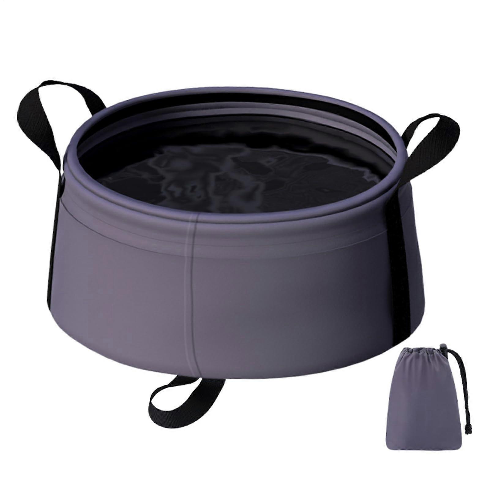 Collapsible Folding Bucket 8.5L with Handle – Portable Heat‑Resistant Basin for Laundry, Fishing, Beach, Travel, Gardening
