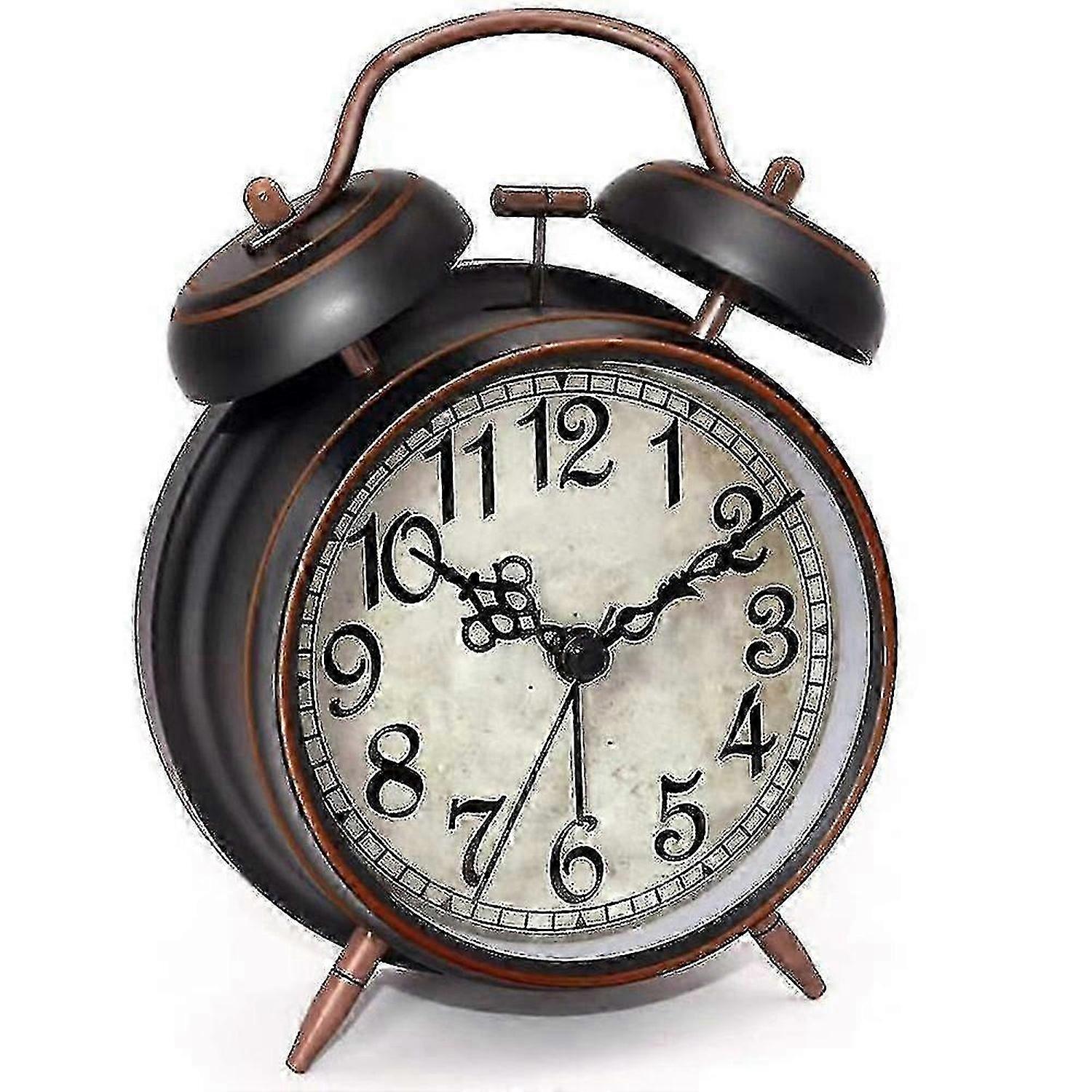 Loud Alarm Clock For Heavy Sleepers Adults, Silent Non-ticking Quartz With Backlight,twin Bell 0619