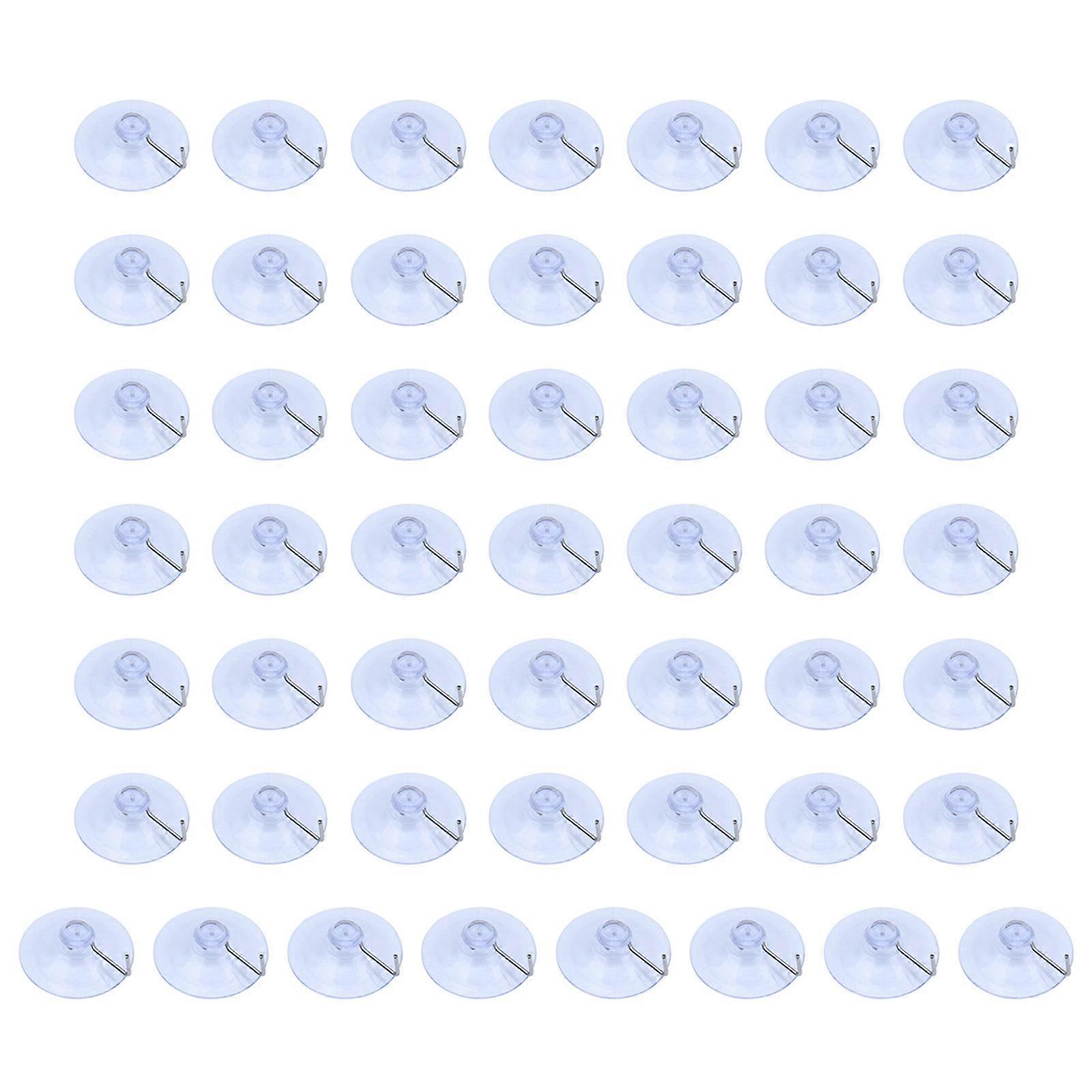 50 Pieces Invisible Adhesive Hook for Home Organization PVC Suction Cups with Rustproof Wire Hook Space Saving Solution Multicolor