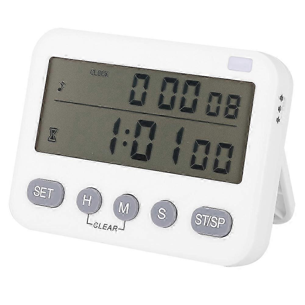 Home Kitchen Timer Silent Vibration Alarm Clock ReminderWhite szrh